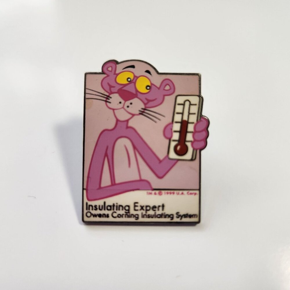 Pink Panther Insulating Expert Owens Corning Enamel Pin 1999 U.A. Corp Collectib